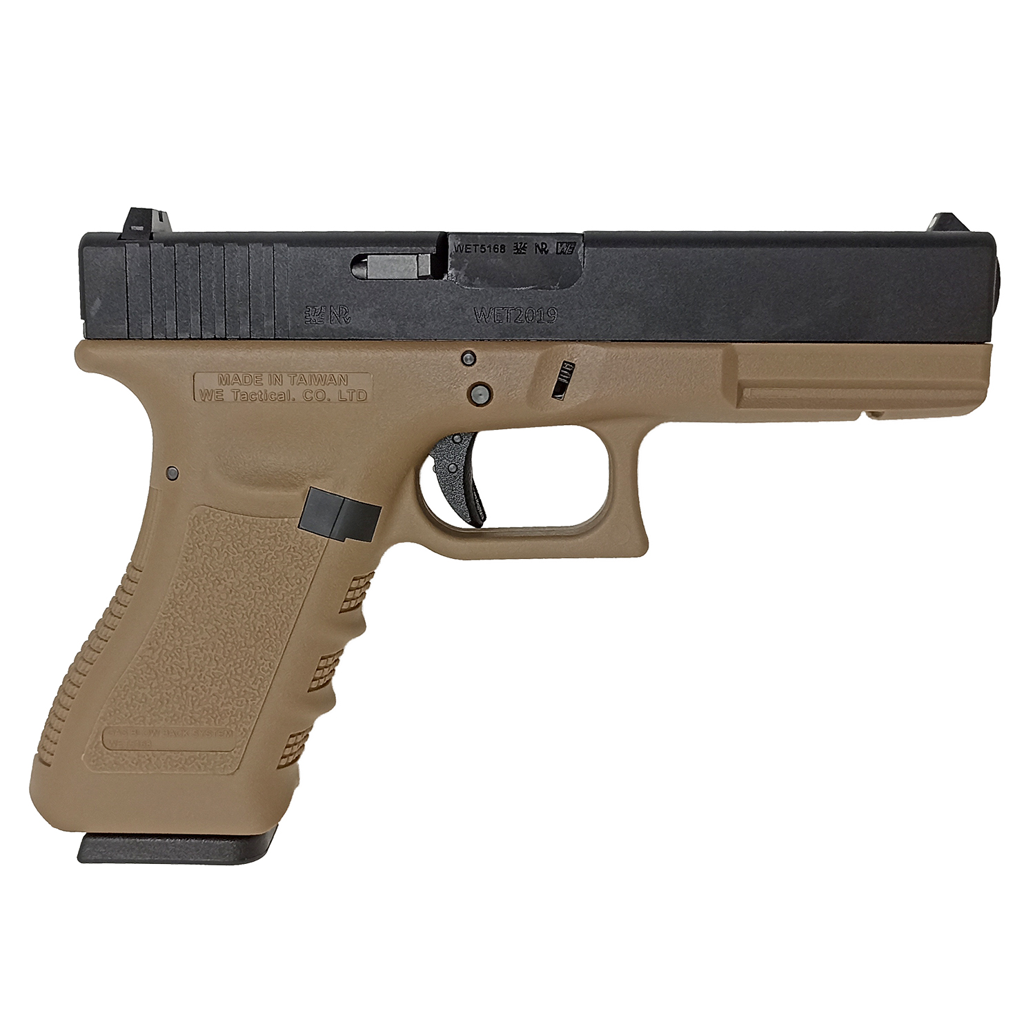 Пистолет страйкбольный WE Glock 17 Gen3, песочный, WE-G001A-TAN / GP616