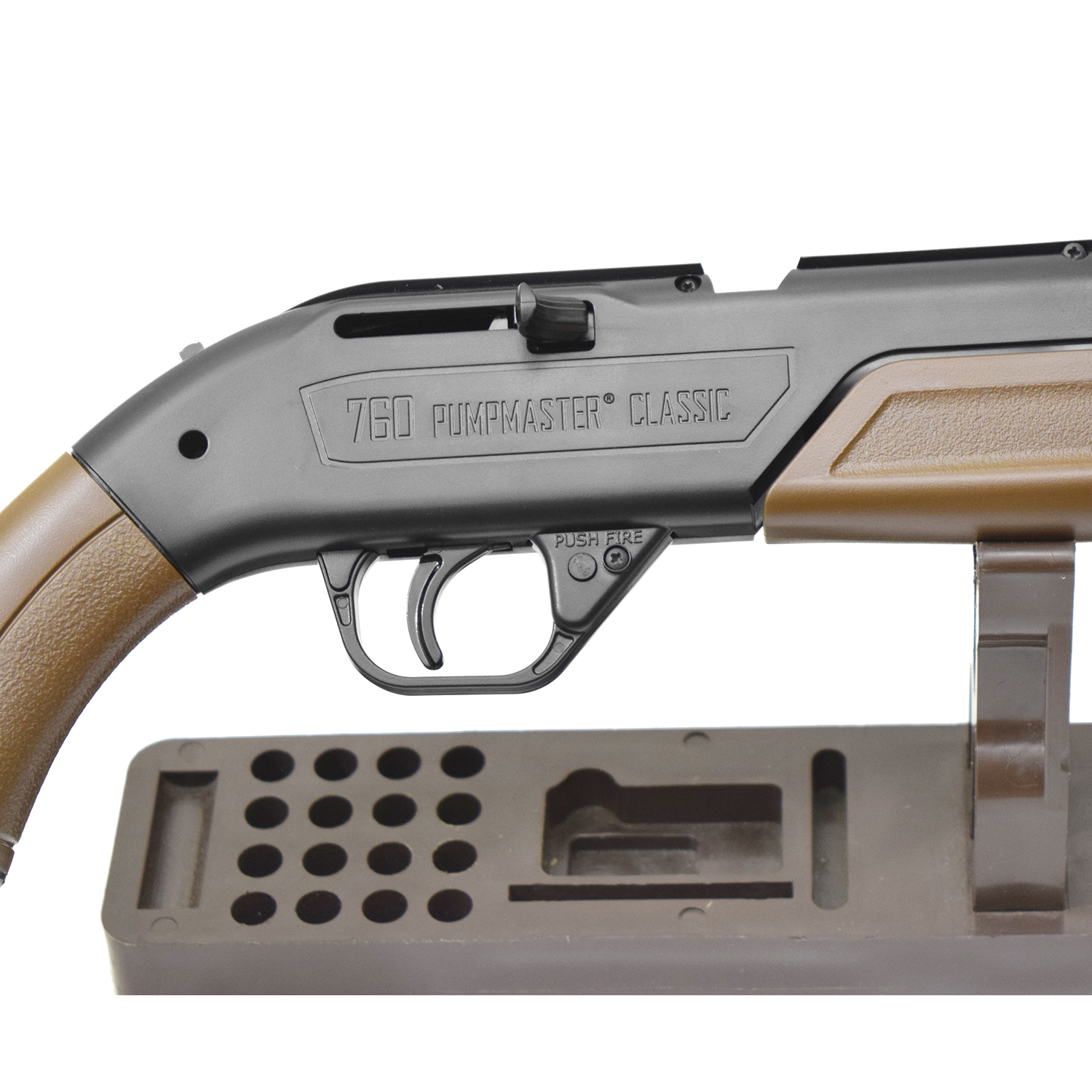 Пневматическая винтовка Crosman 760 B (коричневая, пластик, накачка), калибр 4,5 мм