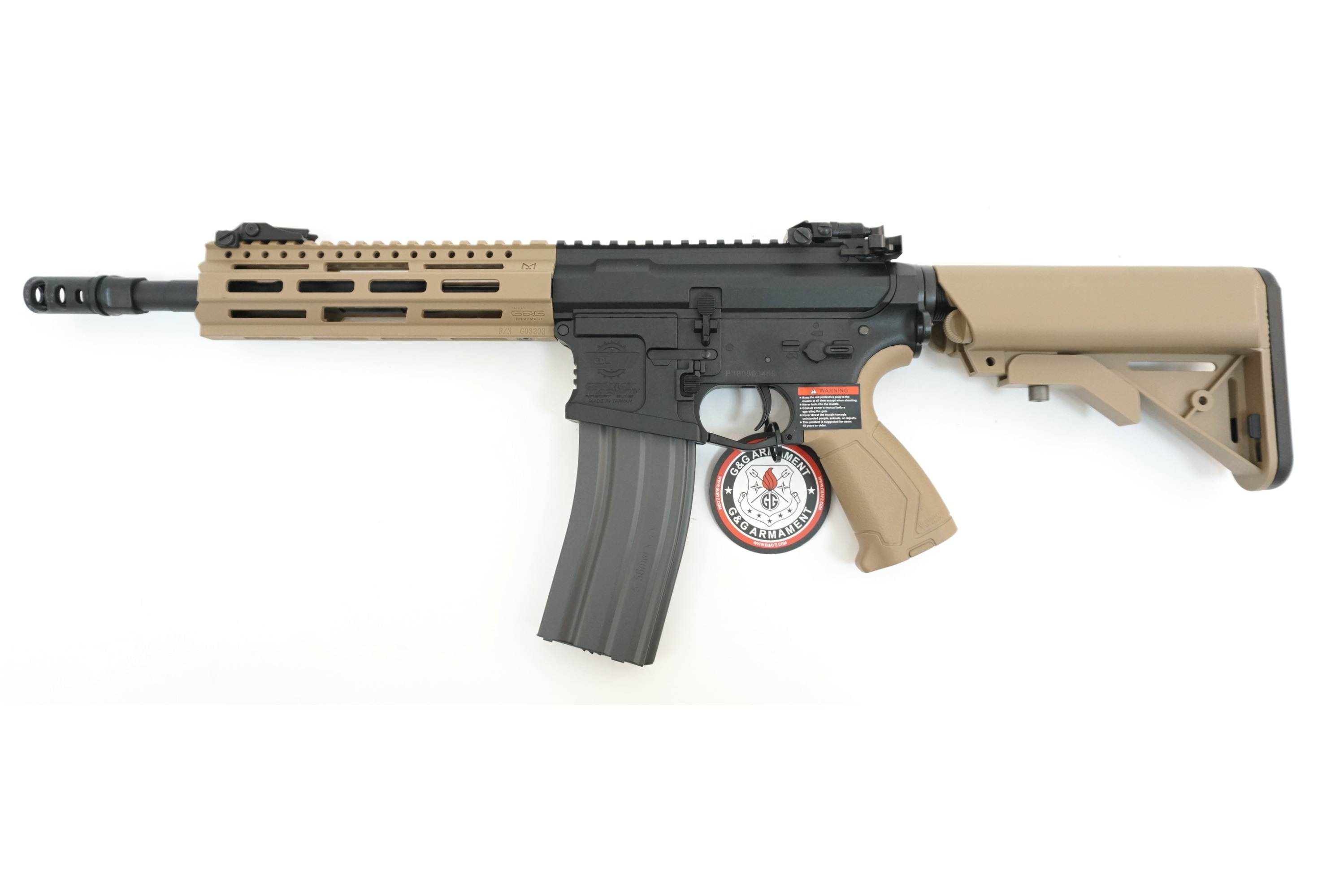 Автомат страйкбольный (G&G) CM16 Raider 2.0 Desert Tan EGC-16P-R20-DNB-NCM (130-140 m/s)