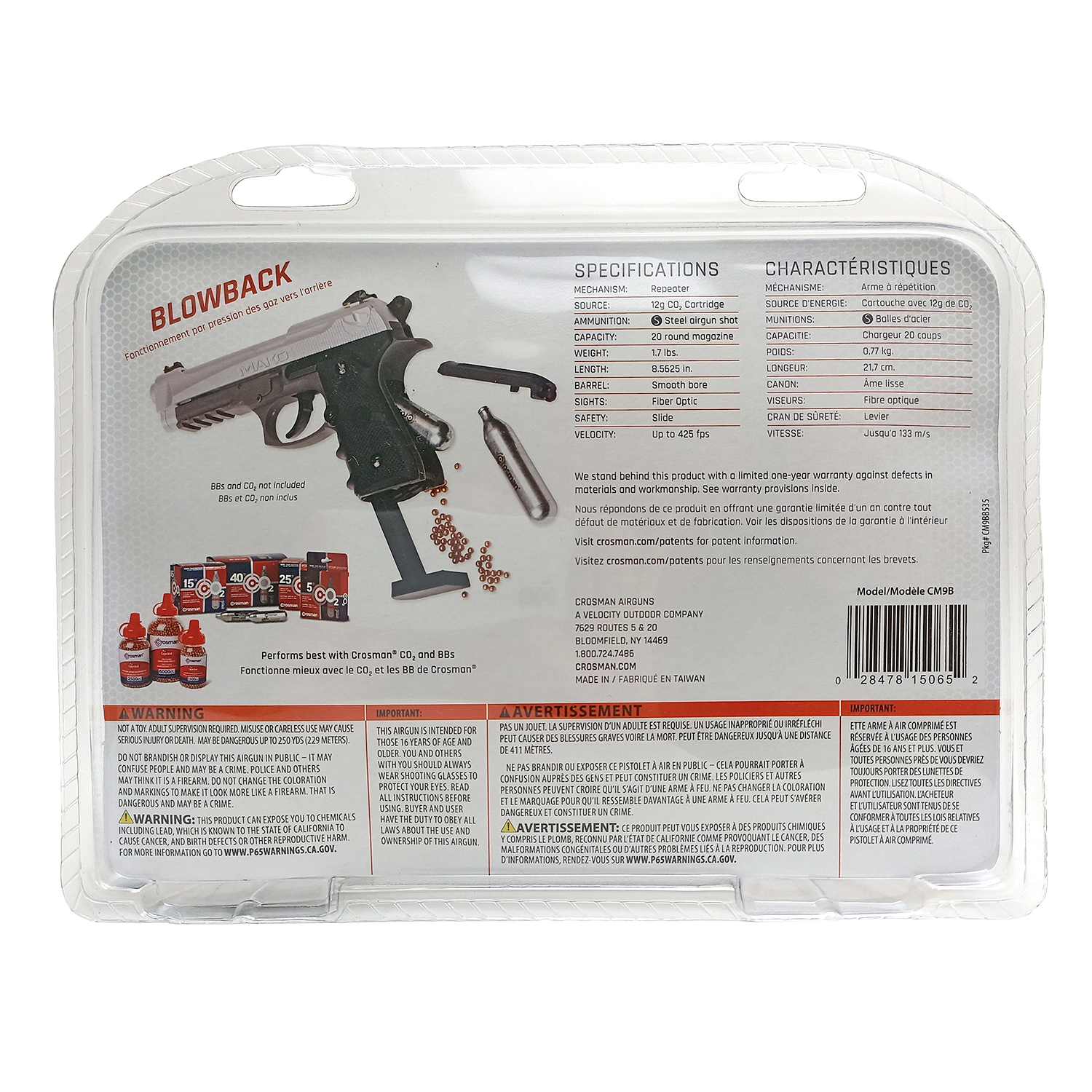 Пневматический пистолет Crosman Mako CO2, калибр 4,5 мм