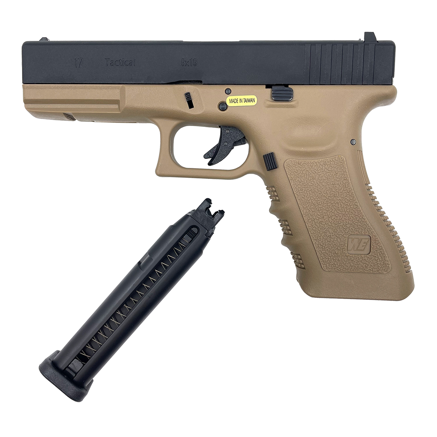 Модель пистолета (WE) GLOCK-17 gen5, TAN/BLACK F Version WE-G001FVB