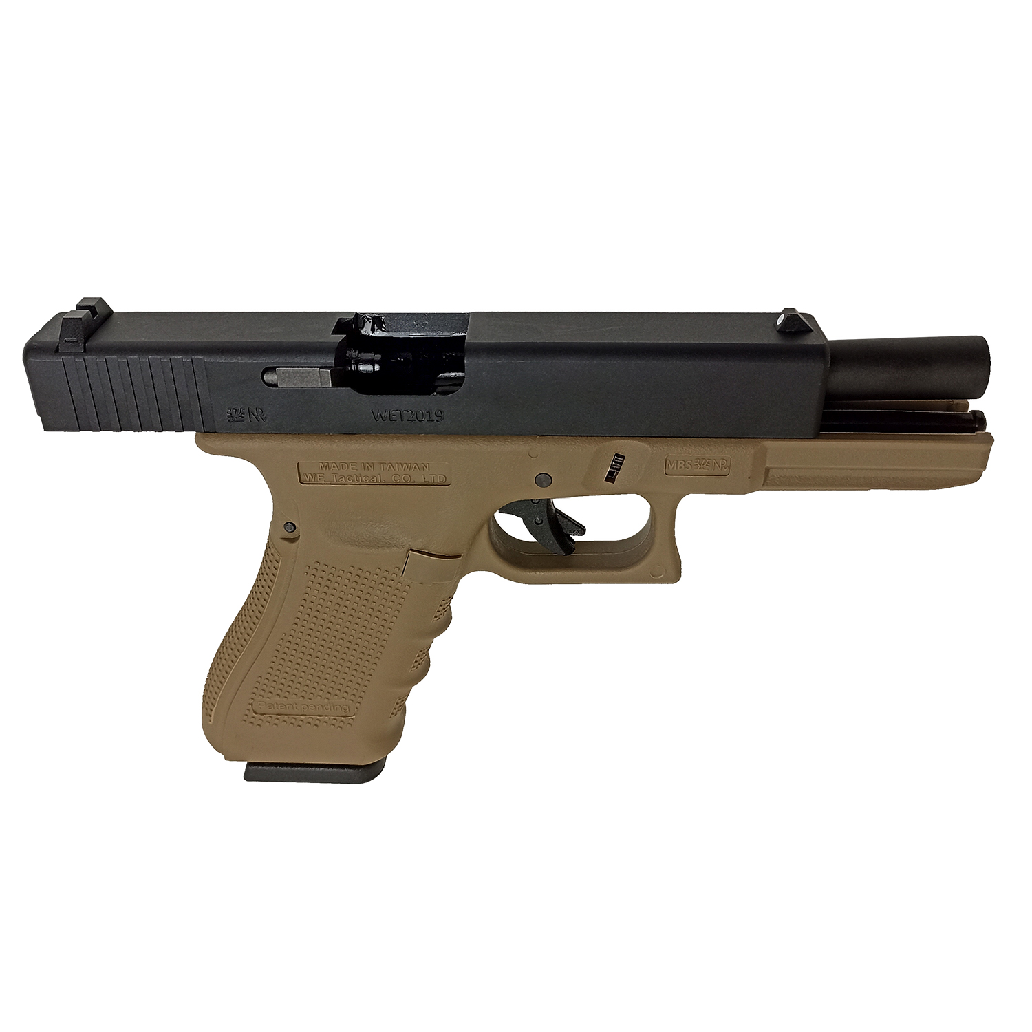 Пистолет страйкбольный WE Glock 17 Gen4, песочный, WE-G001B-TAN / GP616-B