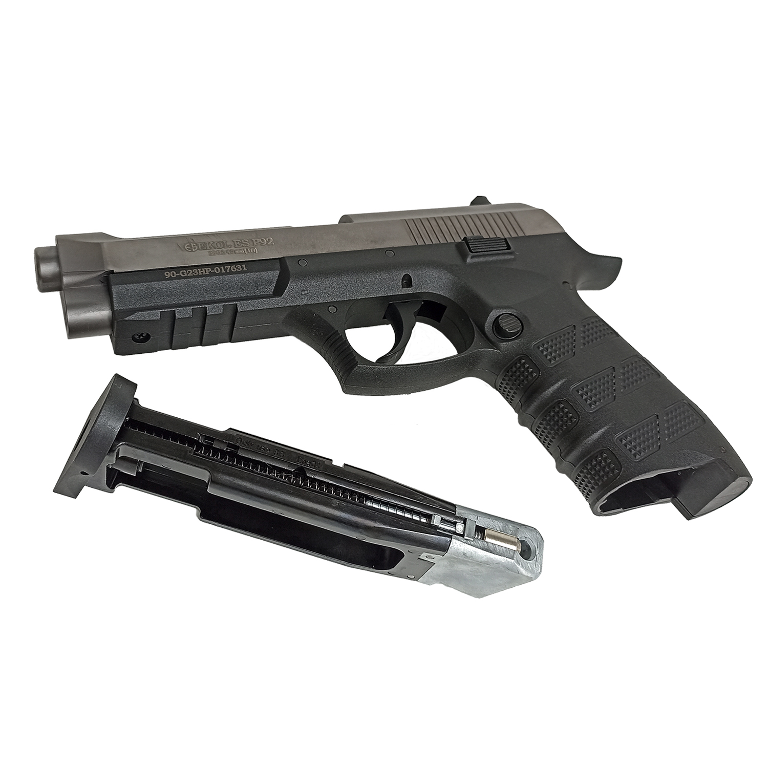 Пистолет пневматический EKOL ES P92 FUME (никель) калибр 4,5 мм. 3 Дж.