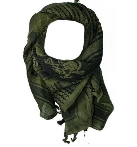Арафатка Tactical Shemagh OD/Black Color Skulls код Dagger DI-9056