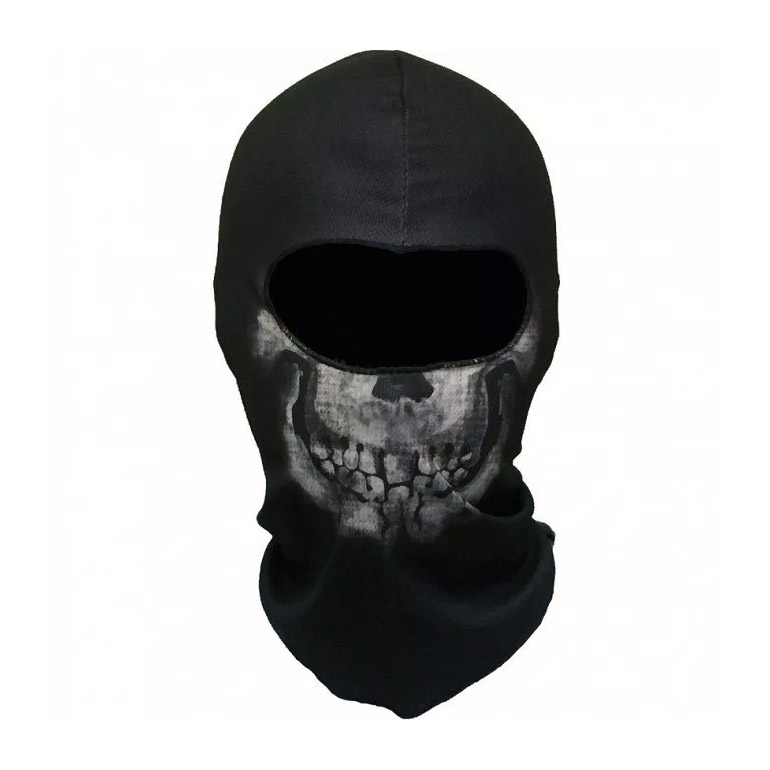 Балаклава GHOST, 1 отверстие (Black-Silver)