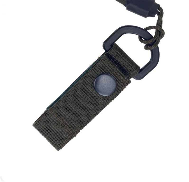 Тренчик страховочный из паракорда CORD с креплением на ремень и карабином (black)