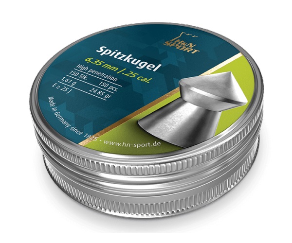 Пуля пневм. "H&N Spitzkugel" кал. 6,35 мм, вес 1,61 гр. (150шт)
