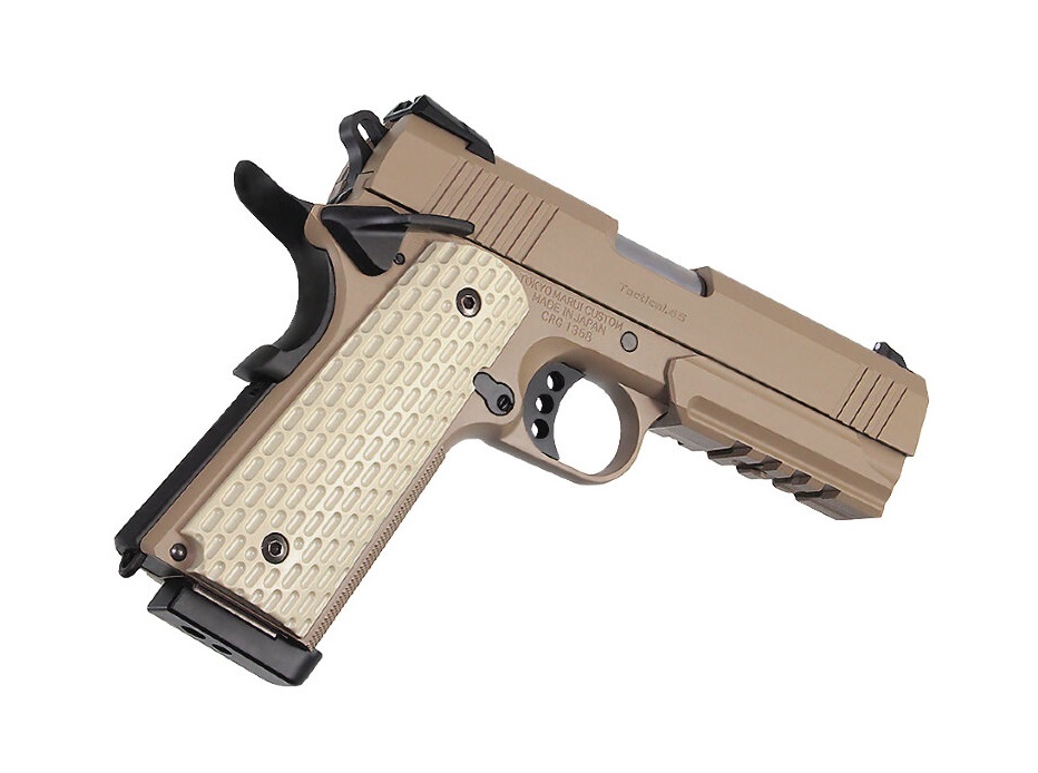 Пистолет страйкбольный (Tokyo marui) Colt 1911 4.3 DESERT WARRIOR GBB Plastic,Tan