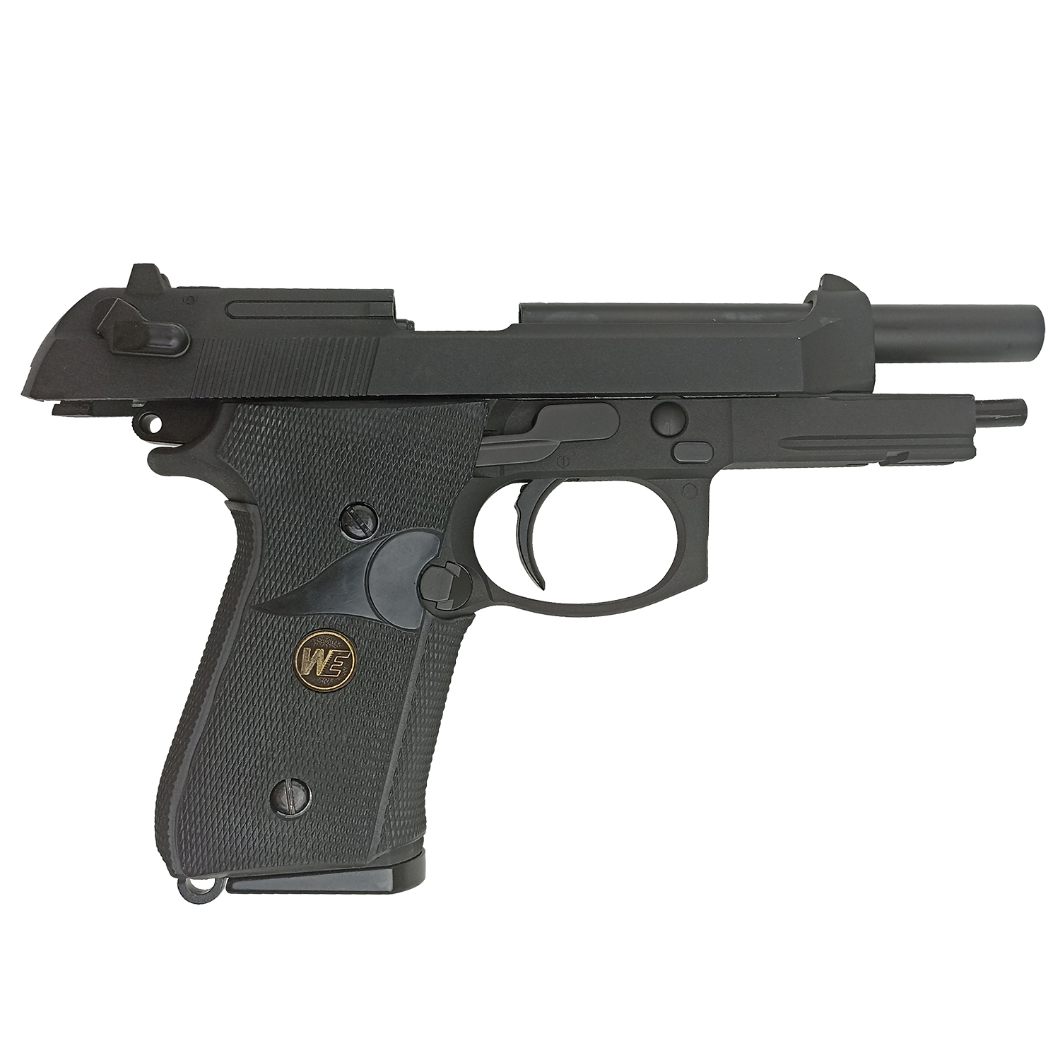 Пистолет страйкбольный WE Beretta M9A1, черный, рельса, WE-M008