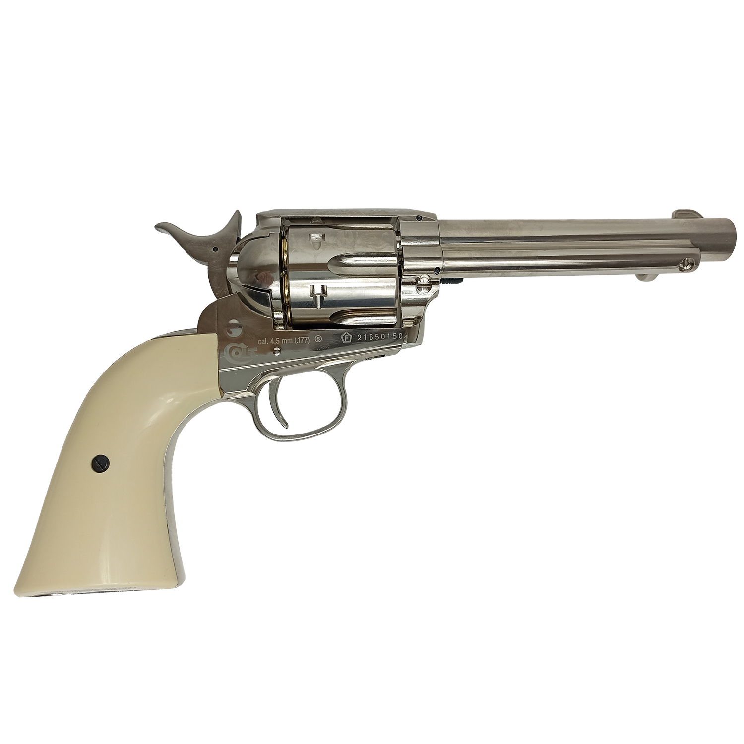 Пневматический револьвер Umarex Colt SAA 45 BB nickel (colt) 4,5 мм
