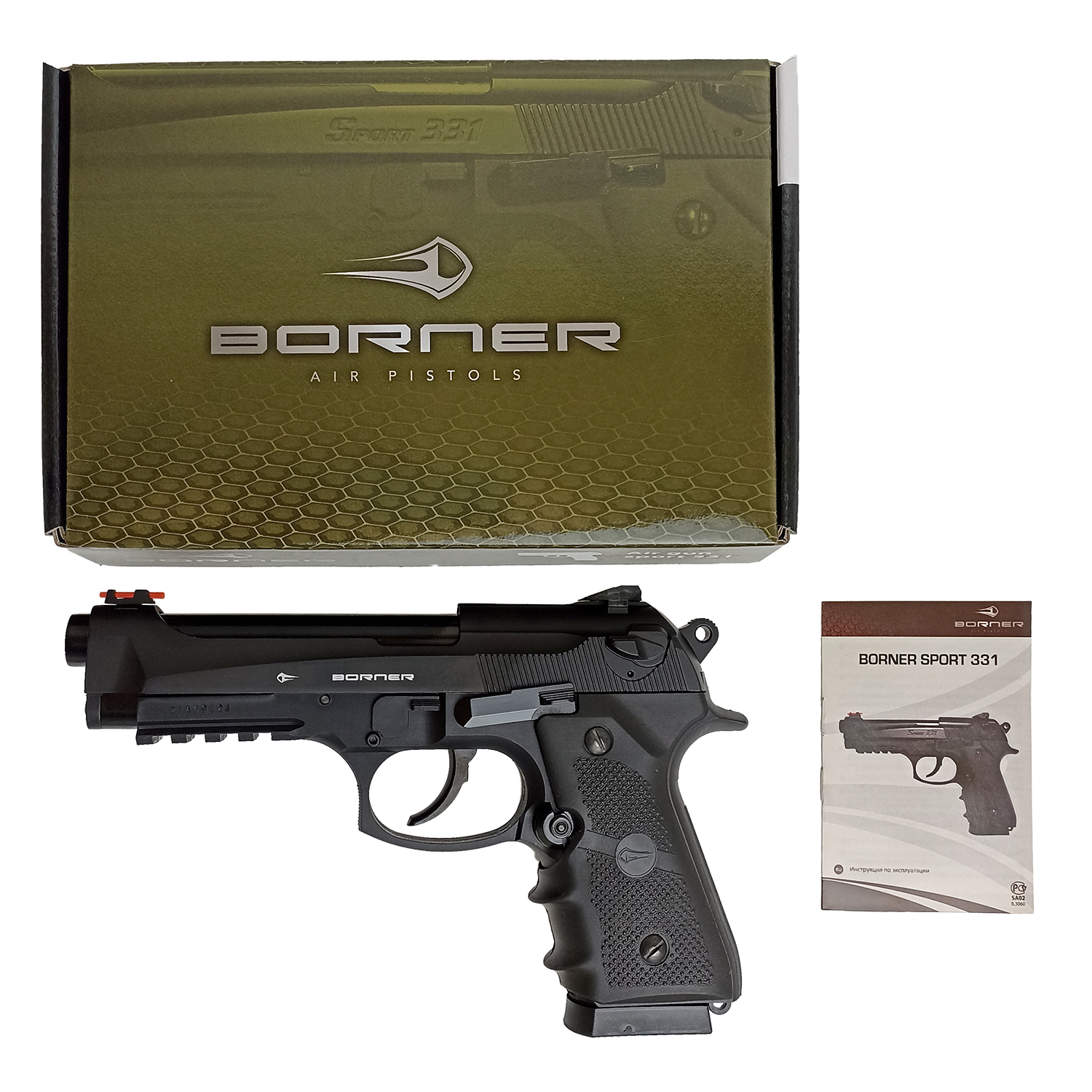 Пистолет пневматический Borner Sport 331 (Beretta 92)