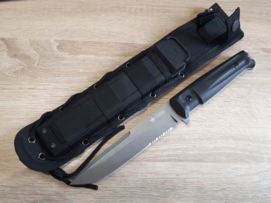 Нож Kizlyar Supreme Alpha D2 TW (Tacwash, черная рукоять)