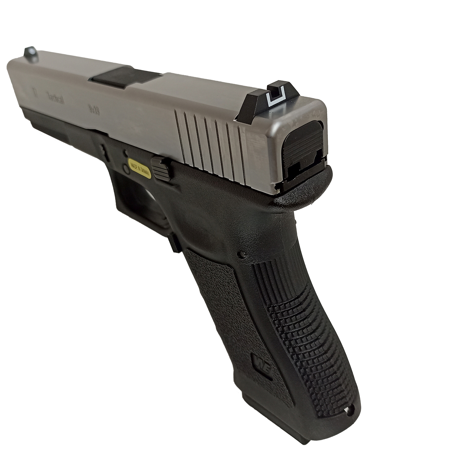 Пистолет страйкбольный (WE) Glock-17 gen3, металл слайд, хромированный, WE-G001A-SV