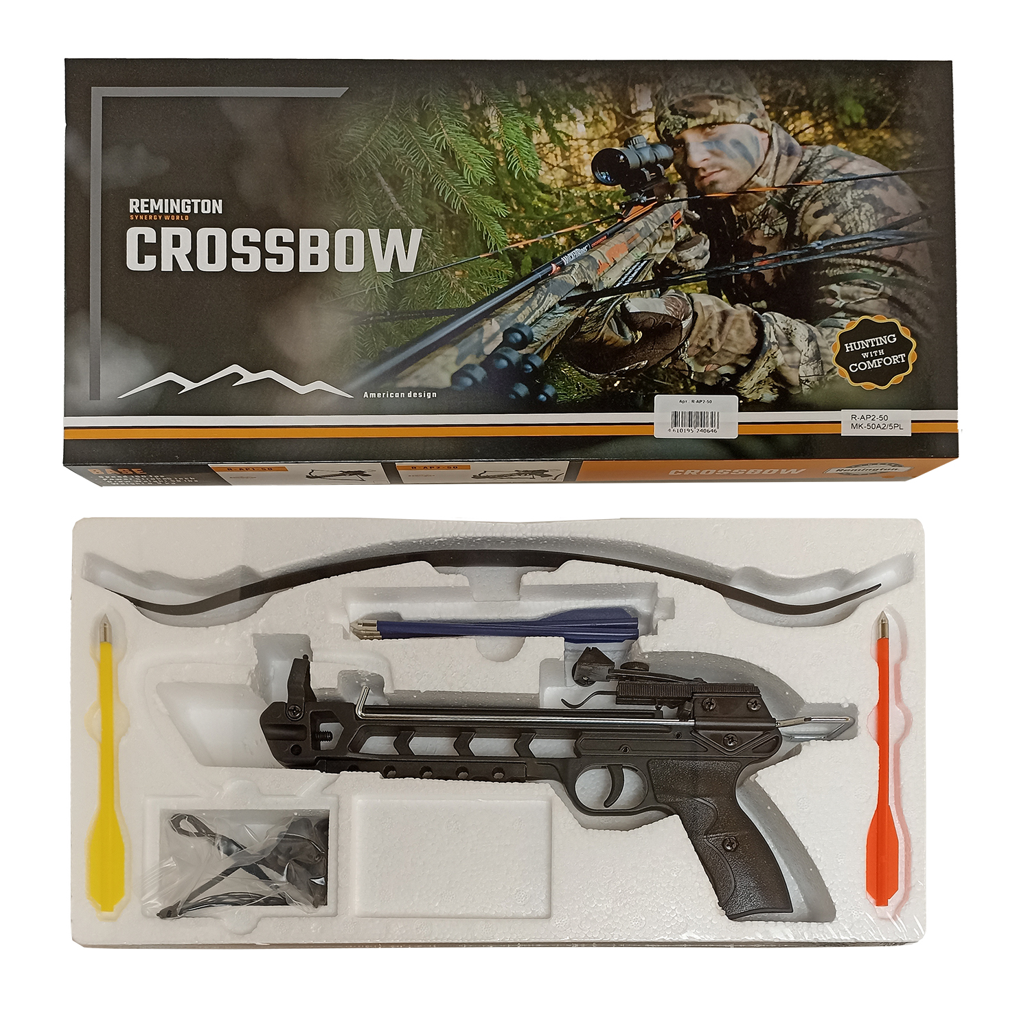 Арбалет-пистолет Remington Base R-AP2-50, black, алюминий