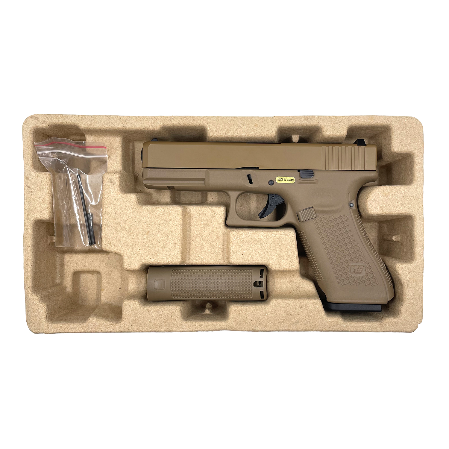 Пистолет страйкбольный (WE) Glock-17 gen5, WE-G001VB-TAN