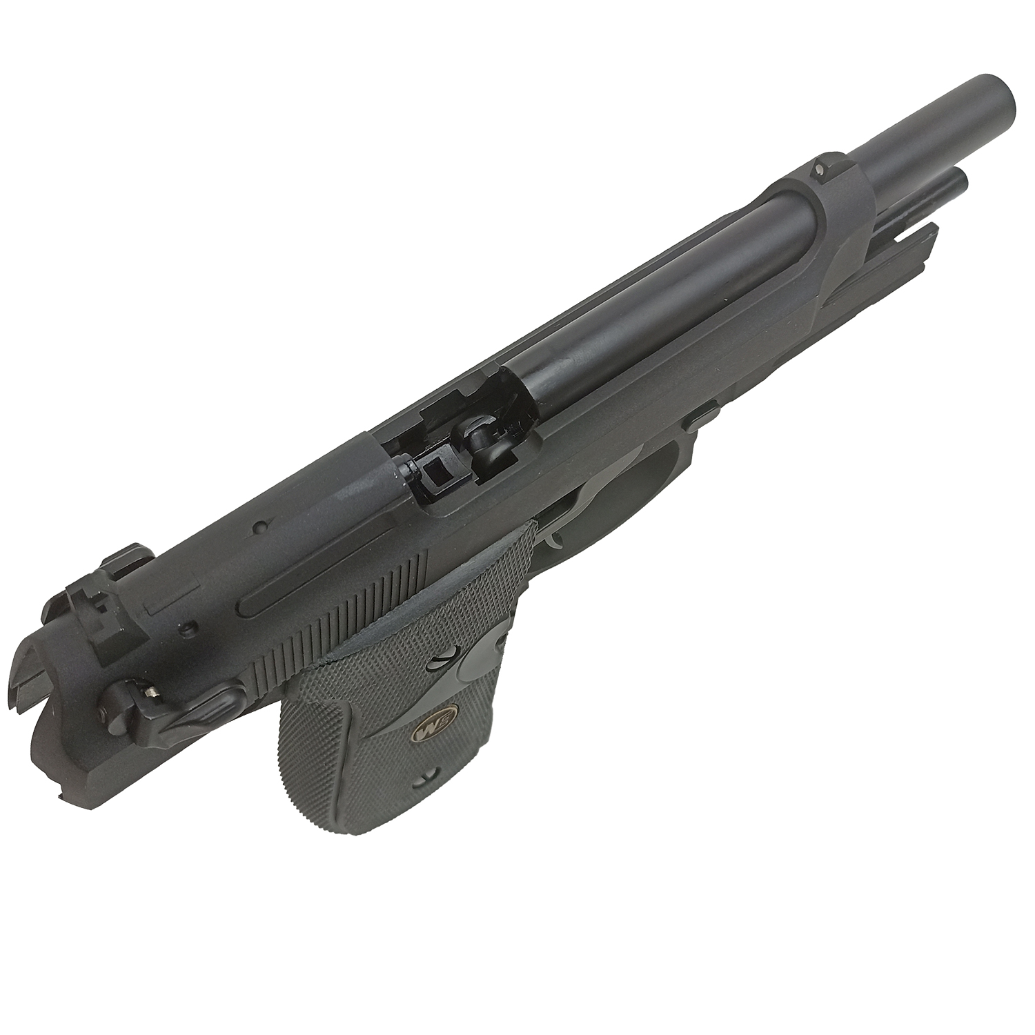 Пистолет страйкбольный WE Beretta M9A1, черный, рельса, WE-M008